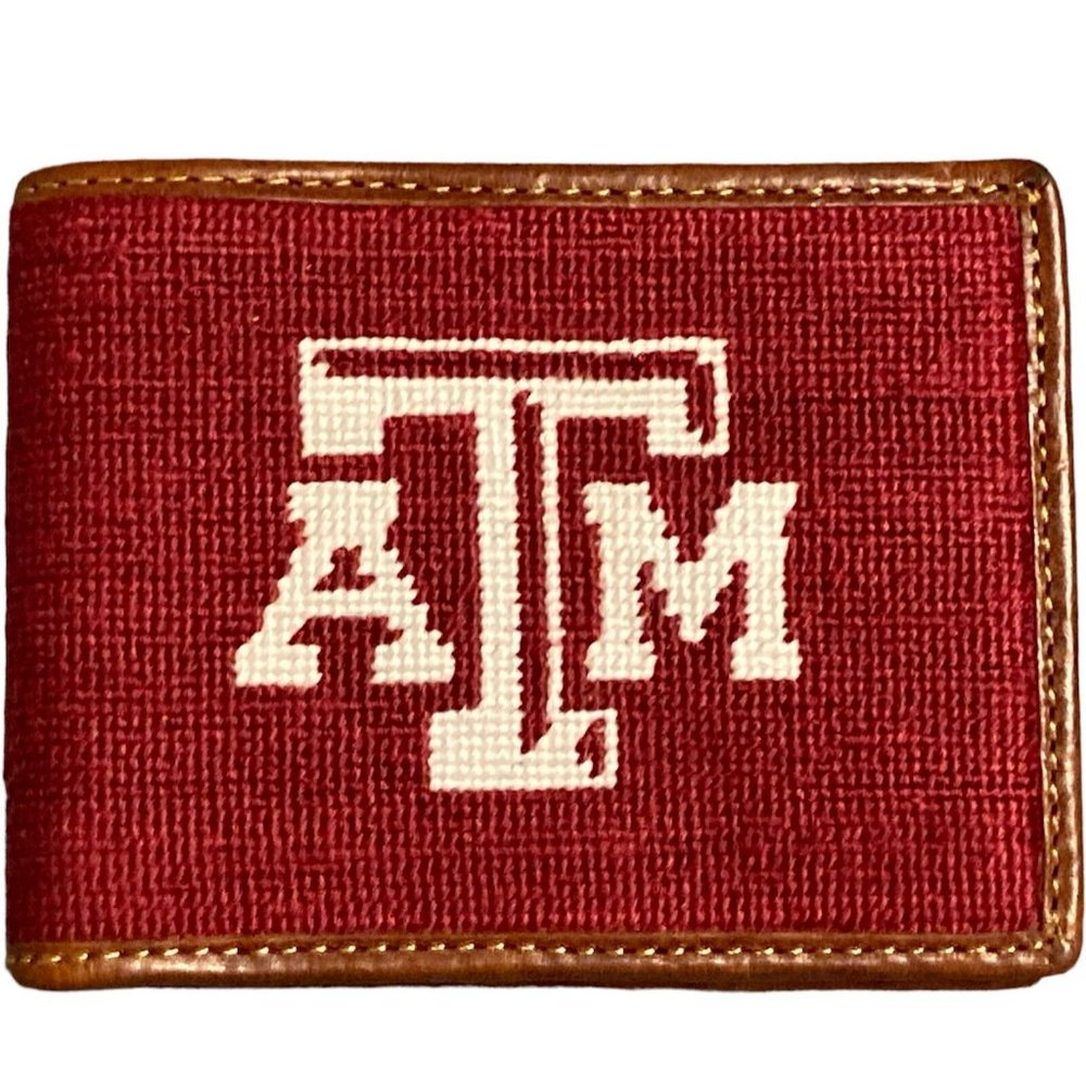 Texas A & M by Smathers & Branson Needlepoint Card Case Wallet - NEW